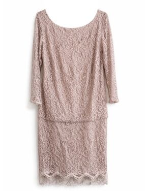 Laura Champagne Glitter Lace Drop Waist Dress w Fitted Fringe — Size 10 EUC